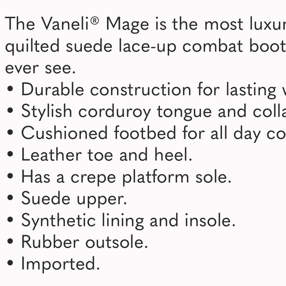 VANELI Mage Lace Up Suede Leather Lace Up Combat Boot - Picture 14 of 14